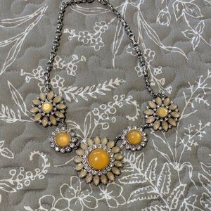 Lia Sophia Yellow and Silver Floral Necklace